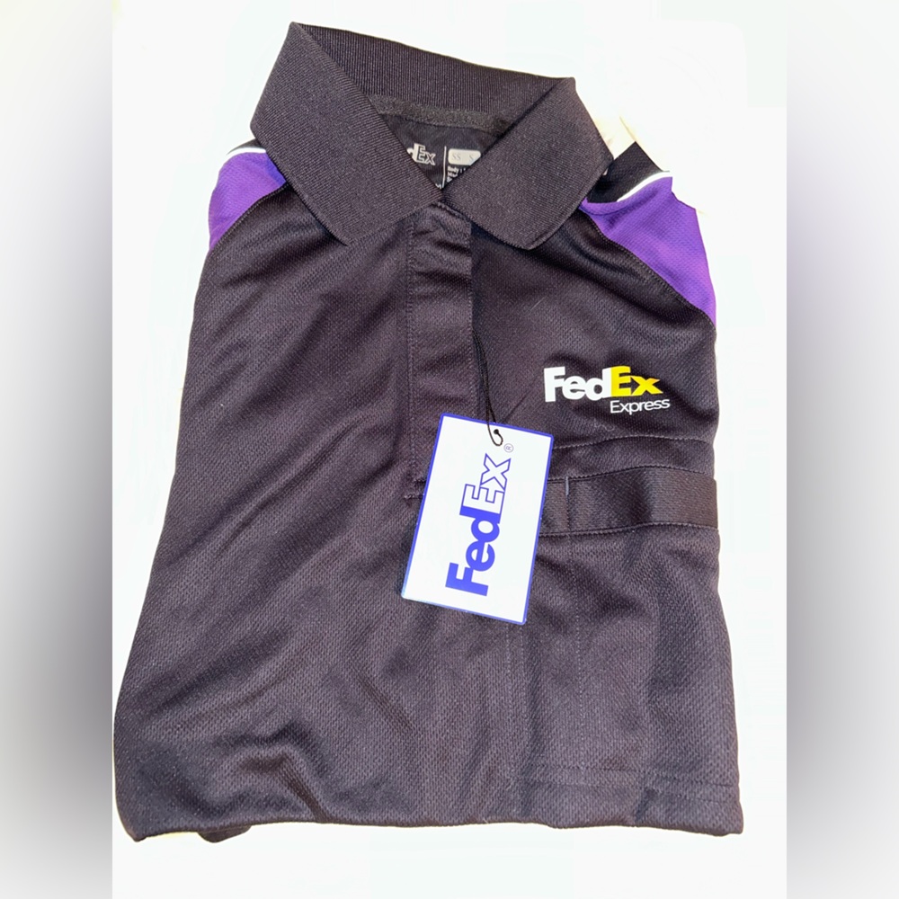 FedEx Men/Women’s unisex Black and Purple uniform shirt - Picture 4 of 4